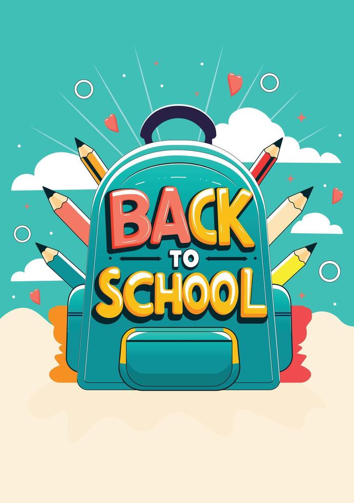 back to school poster design vector