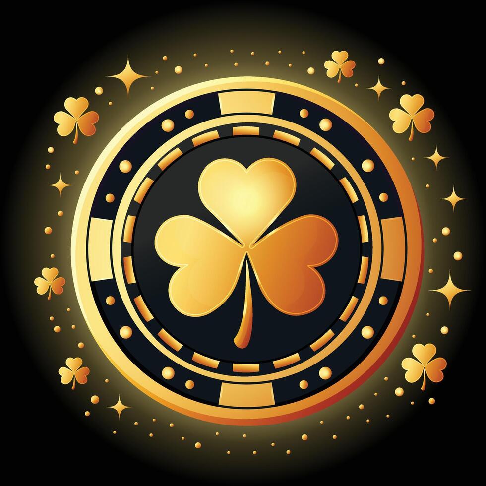 casino gold chip design for casino and gambling vector