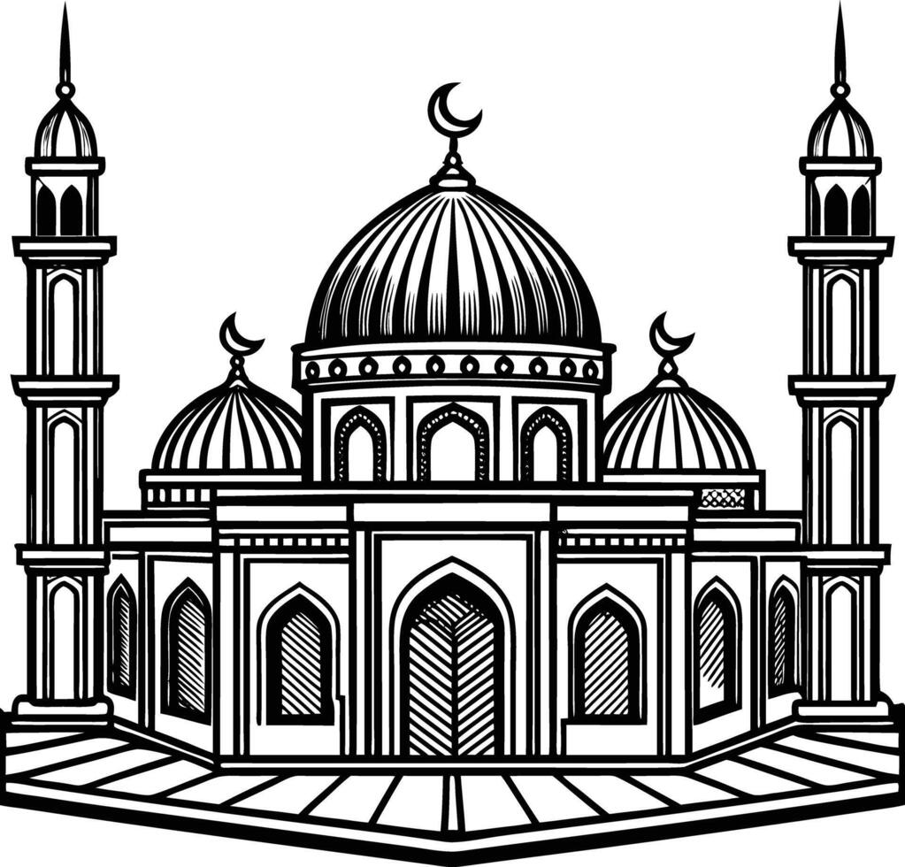 Artwork of masjid vector