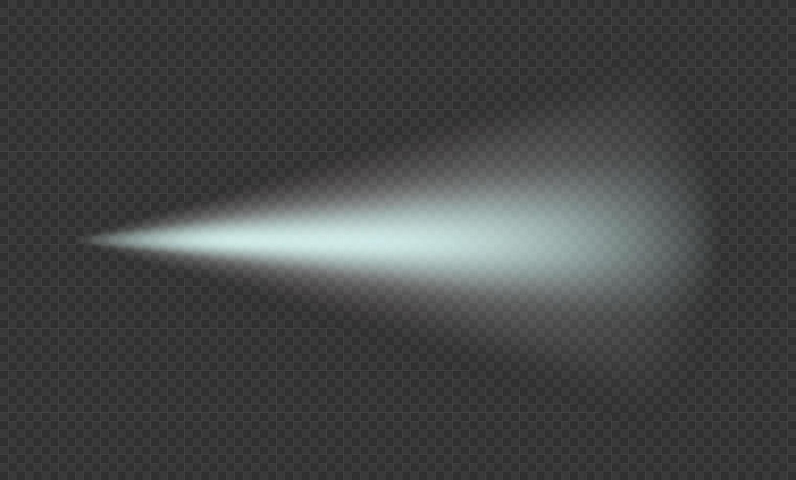 White light beam, ray. Light effect. Glare. Flash. Glitter shining star, glowing spark. vector