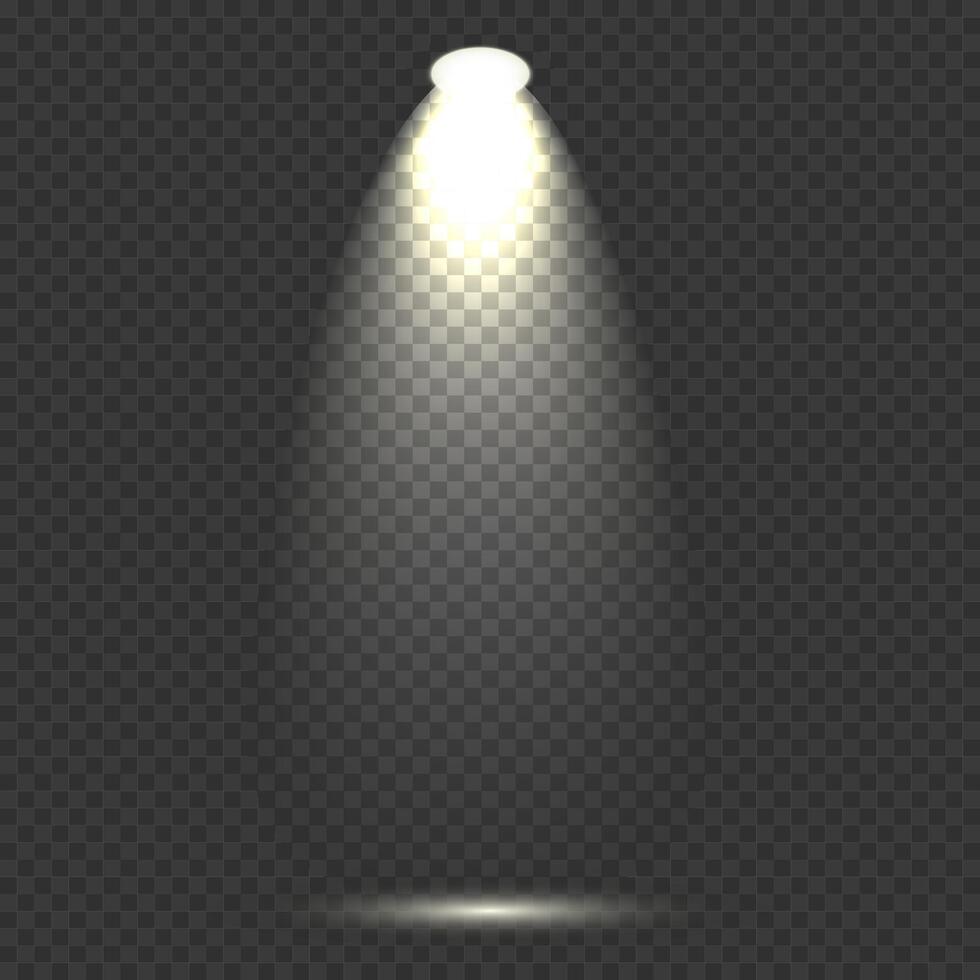 Spotlight light effect. Blue glowing spotlight. Isolated bright lighting. vector