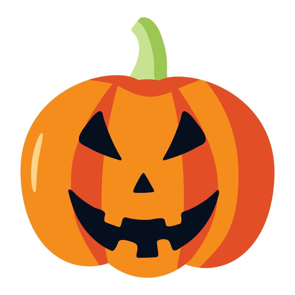 Halloween smiling pumpkin. Element for halloween in cartoon style. Halloween concept vector