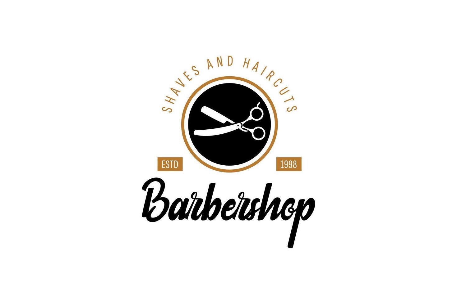 Barbershop Logo Design. Logo for barbershop, cut and shave, Hair Stylist. vector