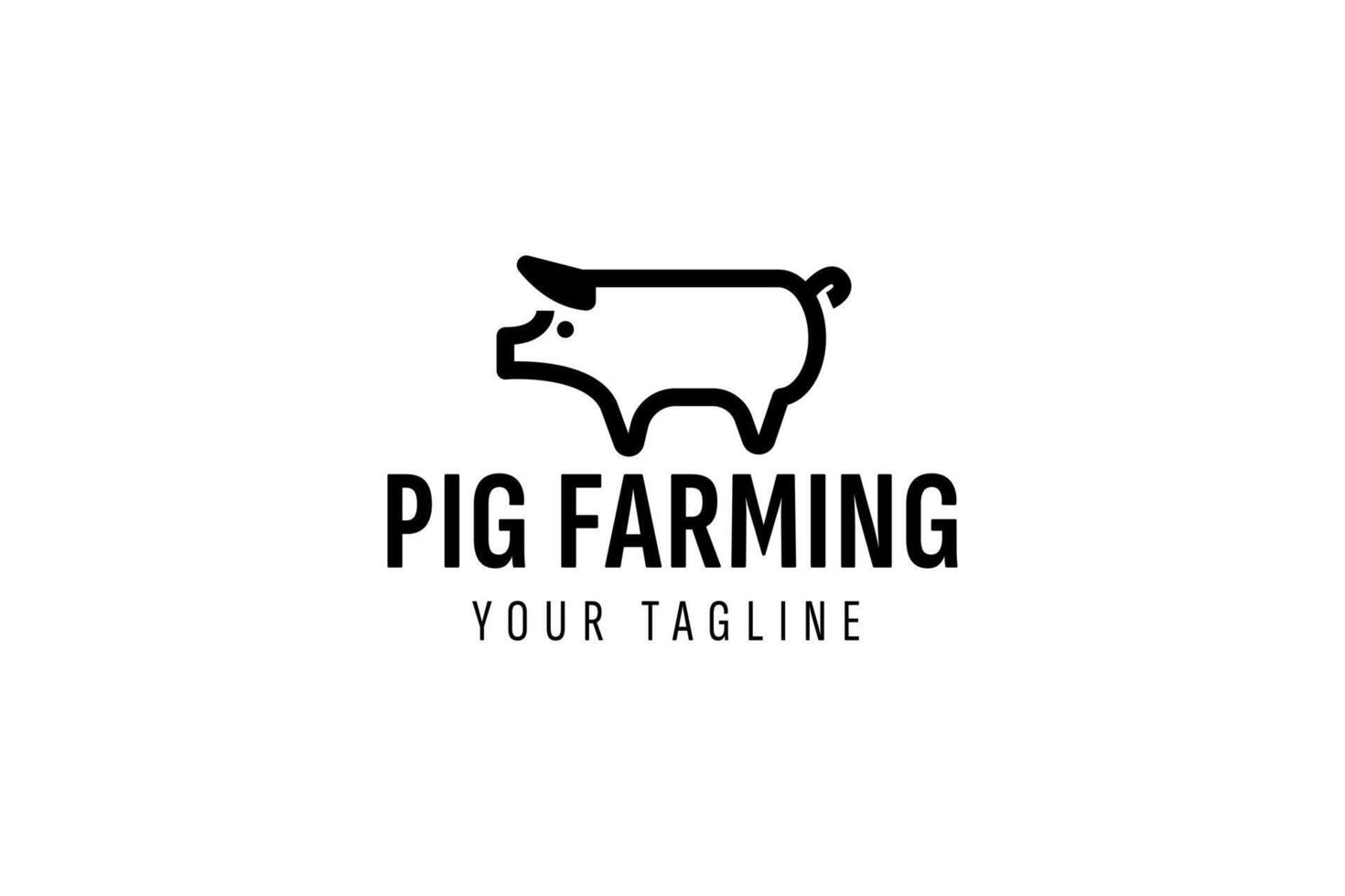 Pig farming logo design. Modern pig farm logo. Fresh pork logo design vector