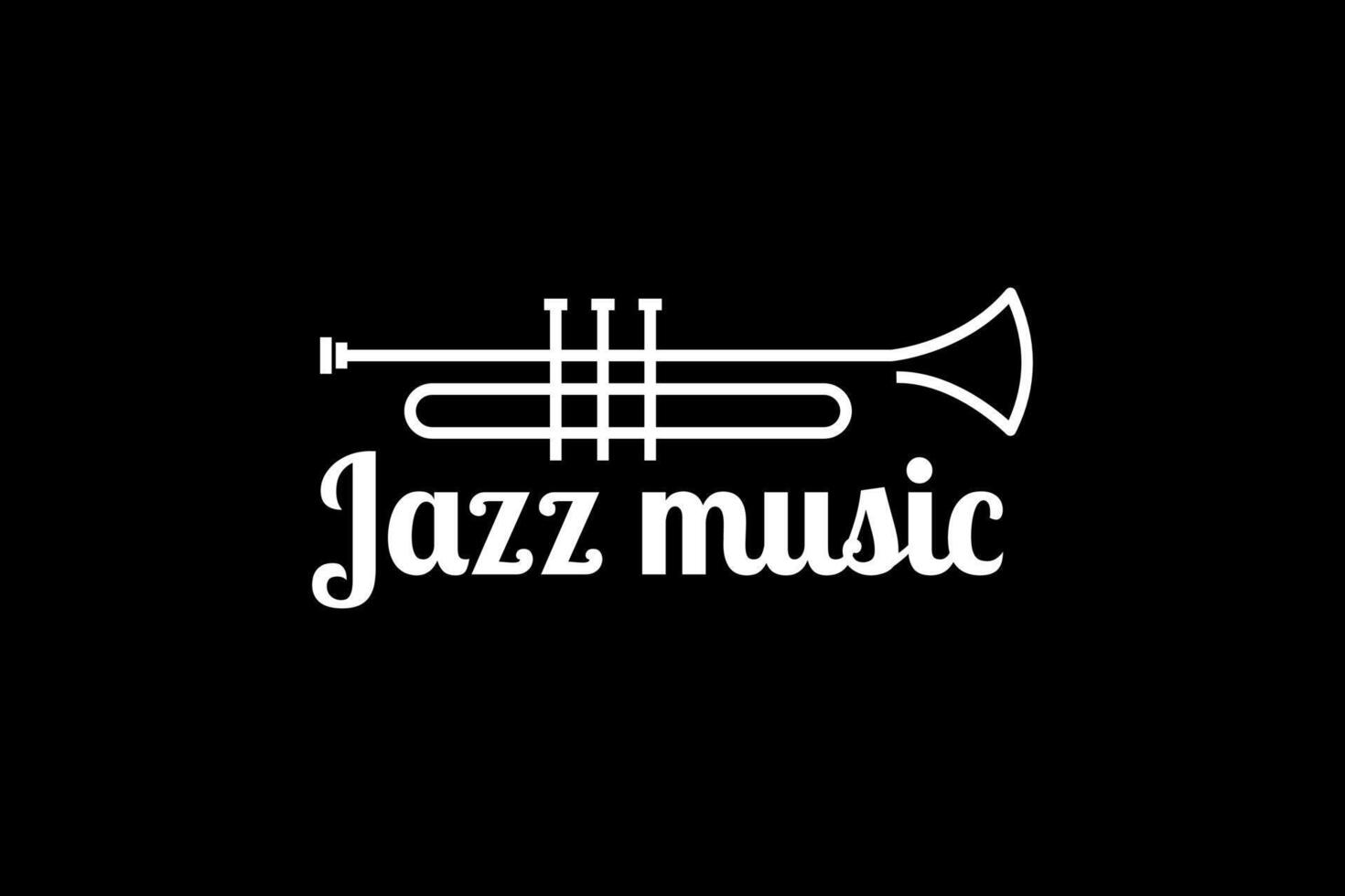 Trumpet logo design, generate melody, musical jazz instrument sketch illustration vector