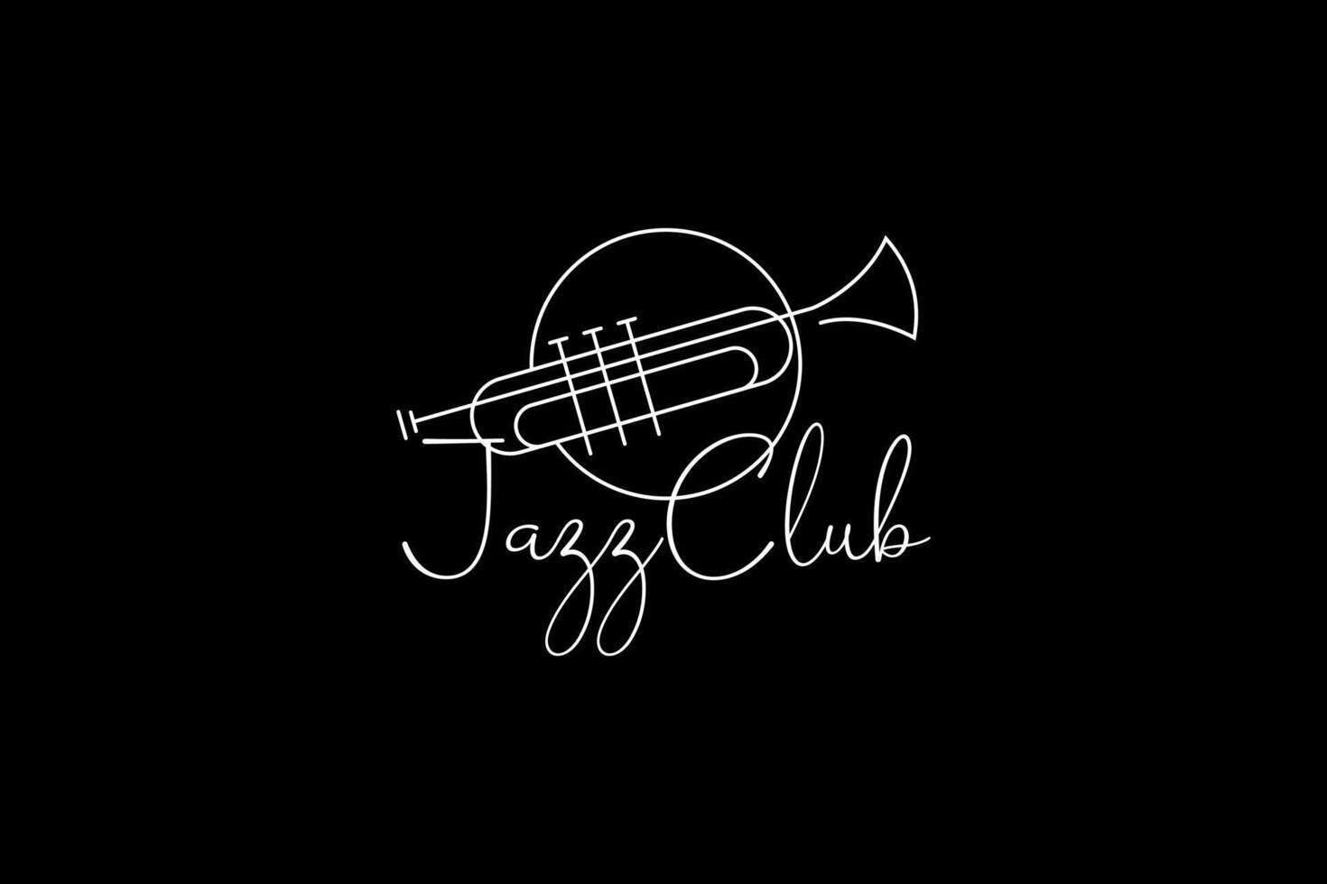 Trumpet logo design, generate melody, musical jazz instrument sketch illustration vector