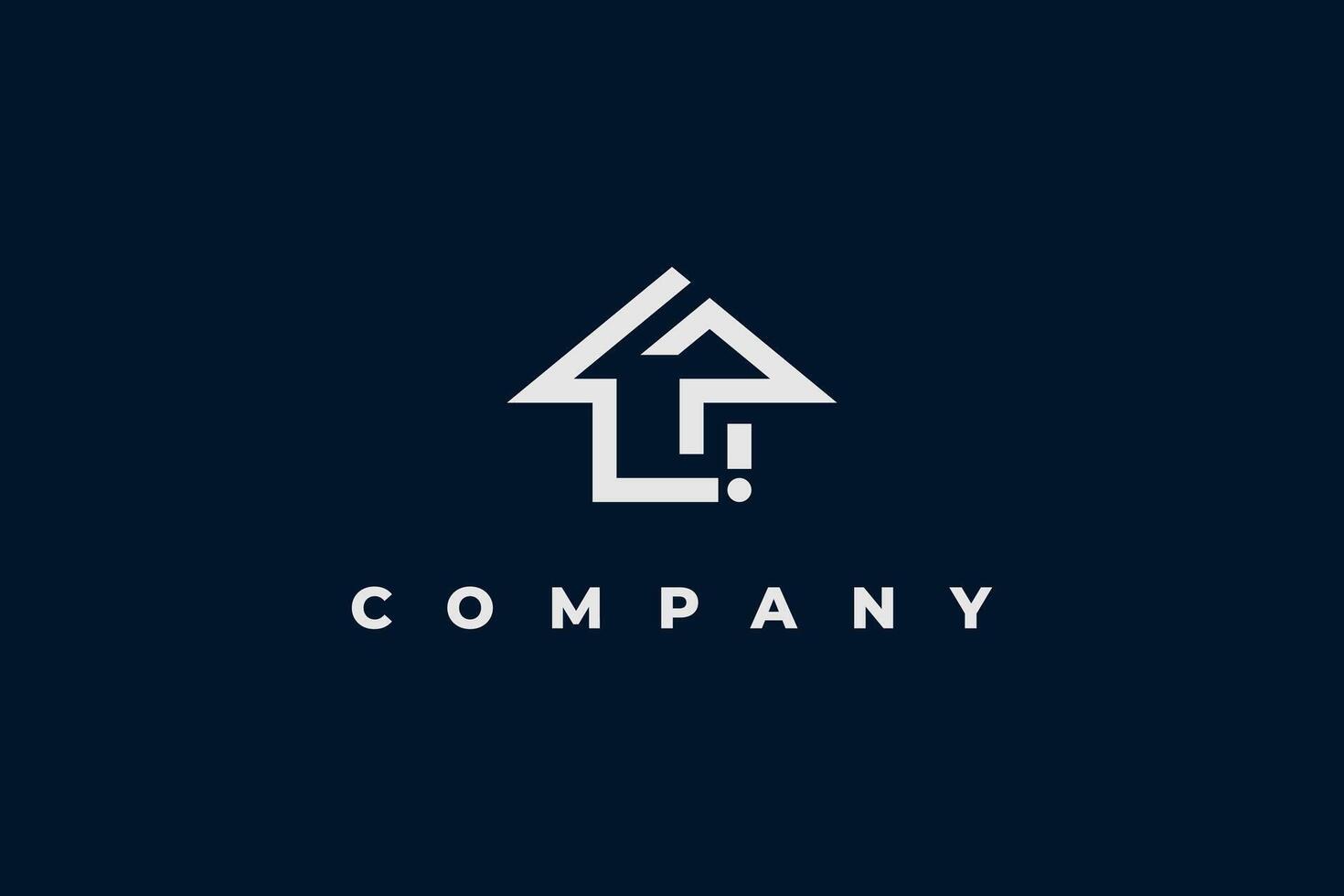 house and question mark minimal logo vector