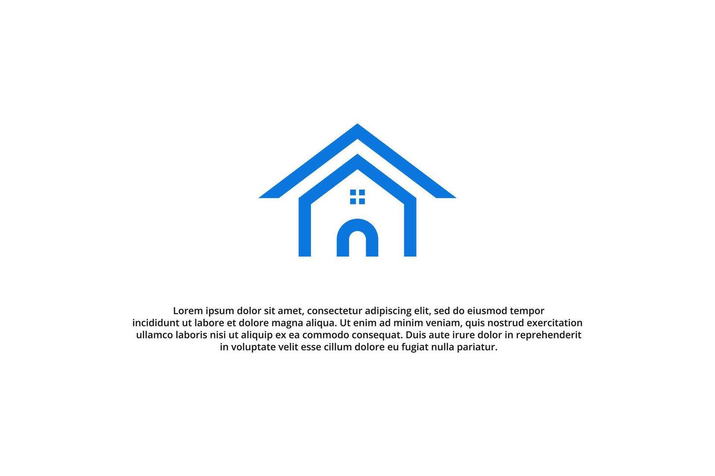 letter a and house blue modern minimal logo vector