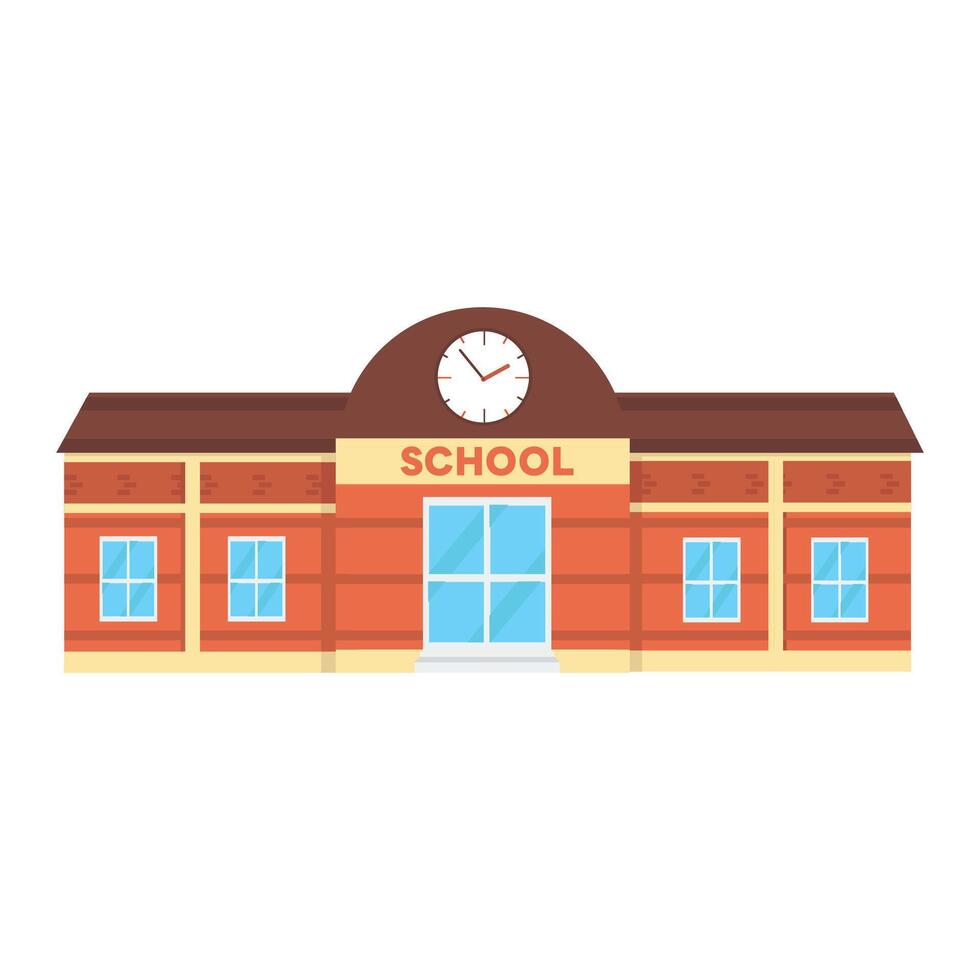 large school building illustration in flat design vector