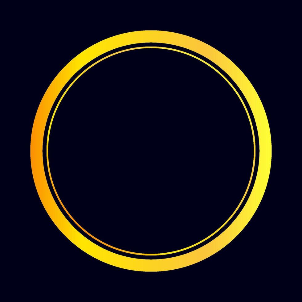 Circle luxury gold frame template isolated on dark blue background vector