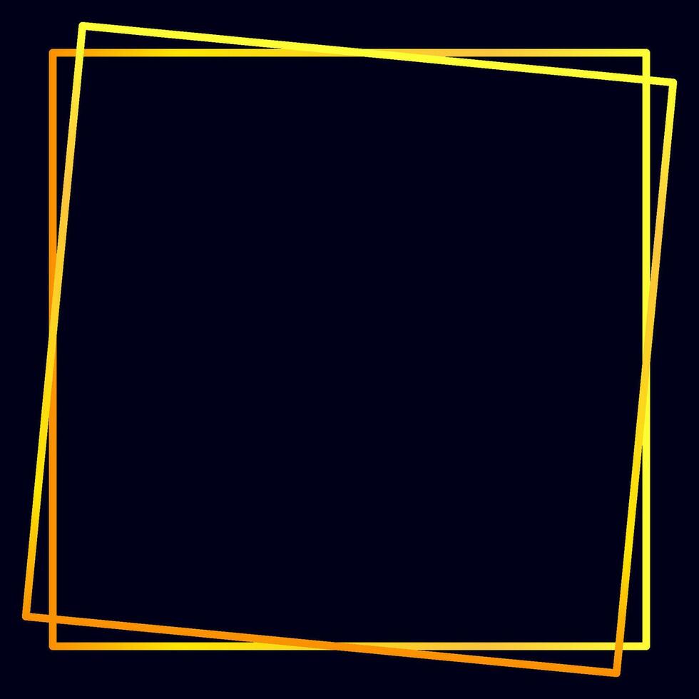 Square luxury gold frame template isolated on dark blue background vector