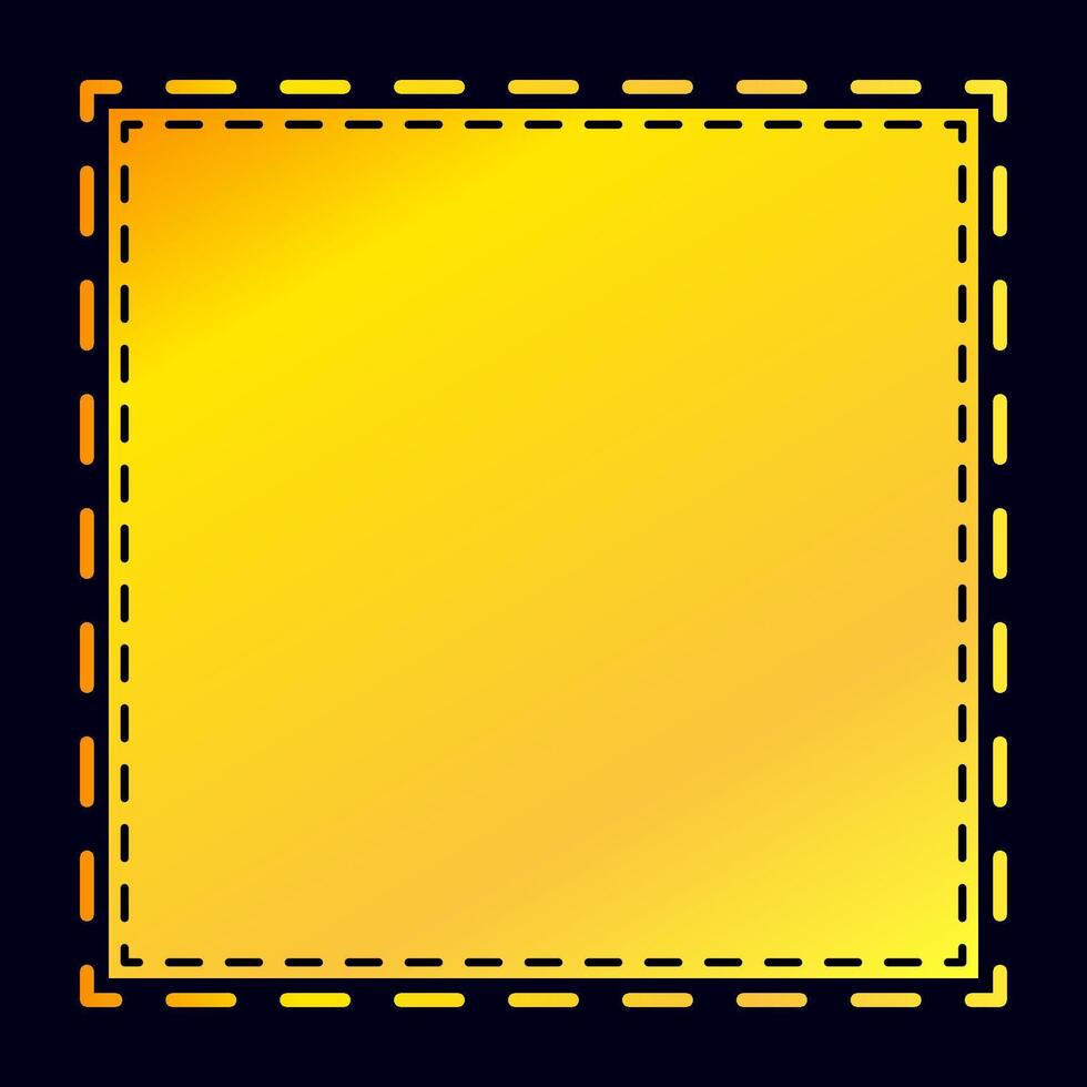 Square luxury gold frame template isolated on dark blue background vector