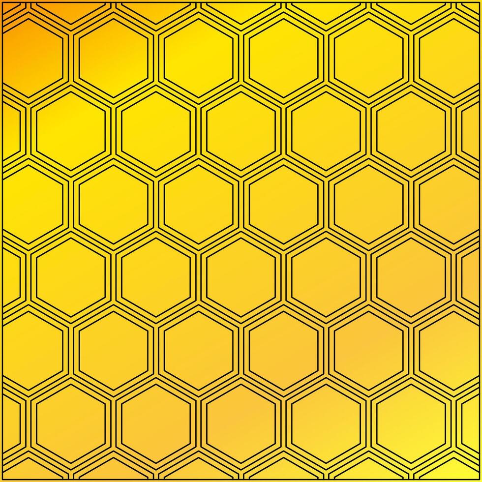 Hexagon pattern isolated on gold background vector