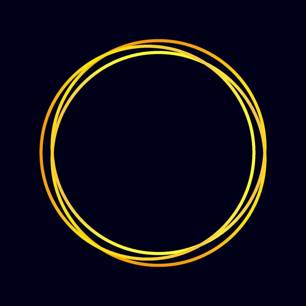 Circle luxury gold frame template isolated on dark blue background vector