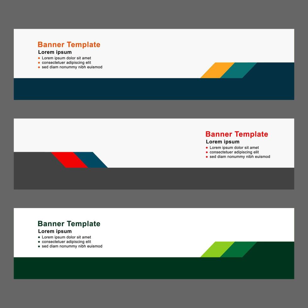 Set of wide banner template. Abstract background for your business, web design and other purposes. vector