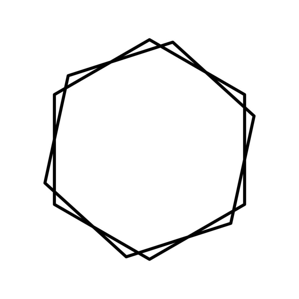 Hexagon frame template isolated on white background vector