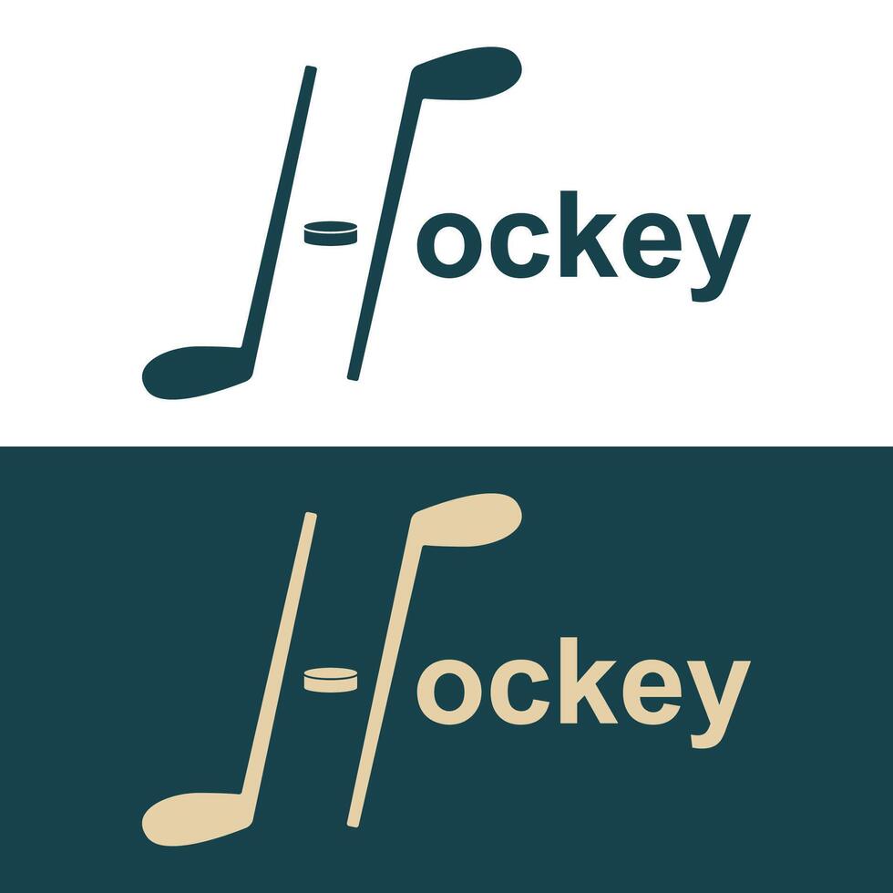 Hockey Stick Logo Flat Design vector