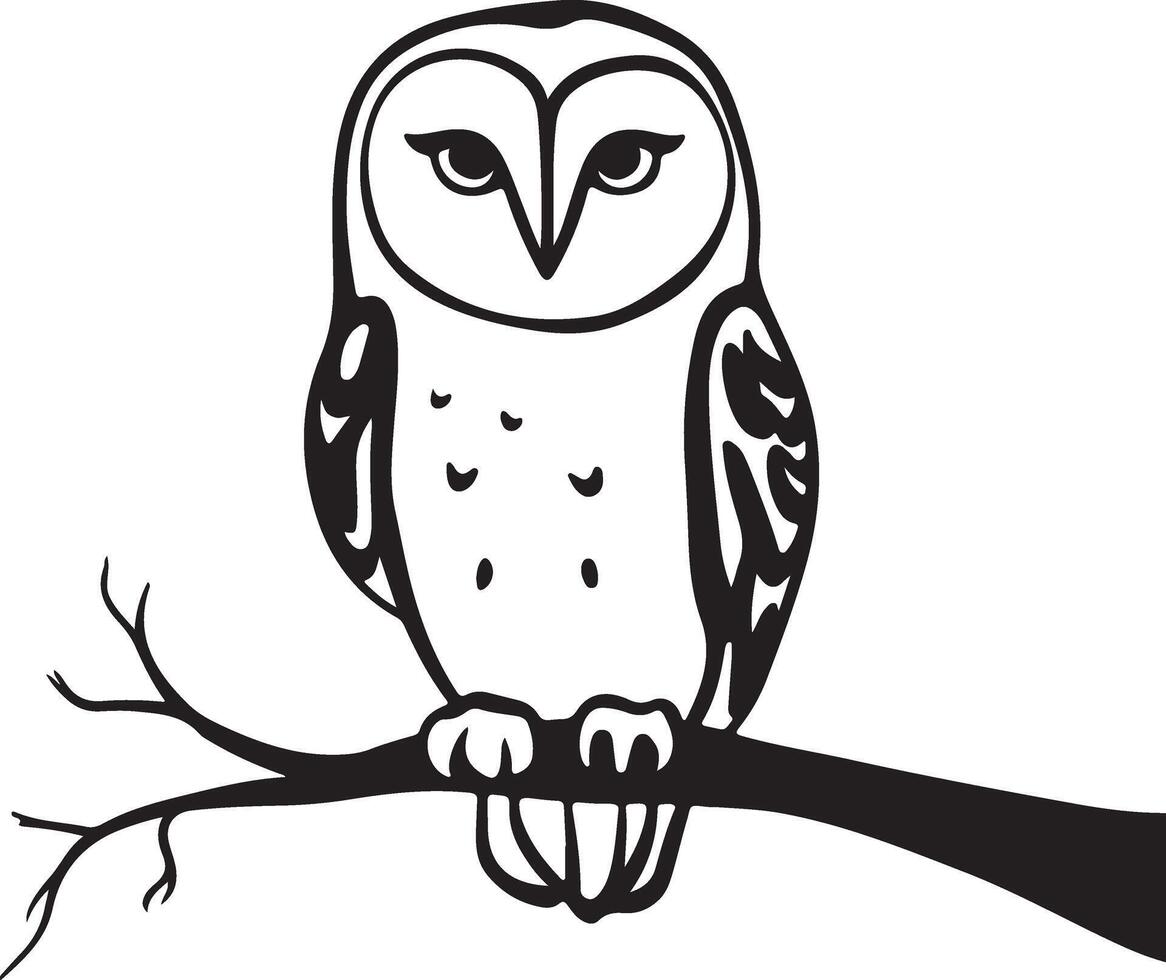 Line Artwork of owl vector