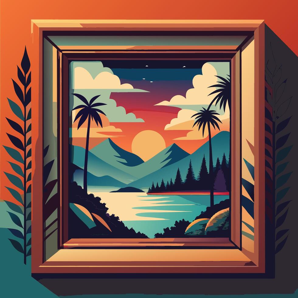 Artistic frame design vector