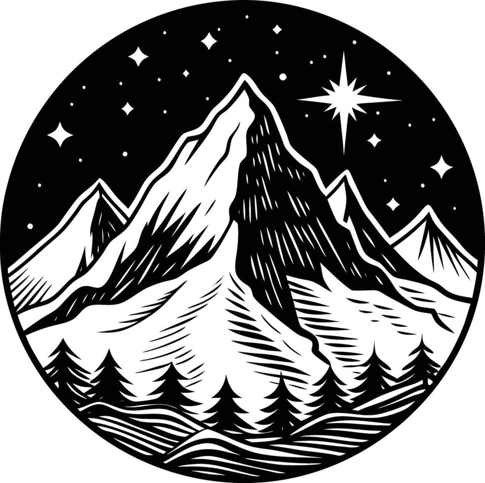 Artwork of mountain vector