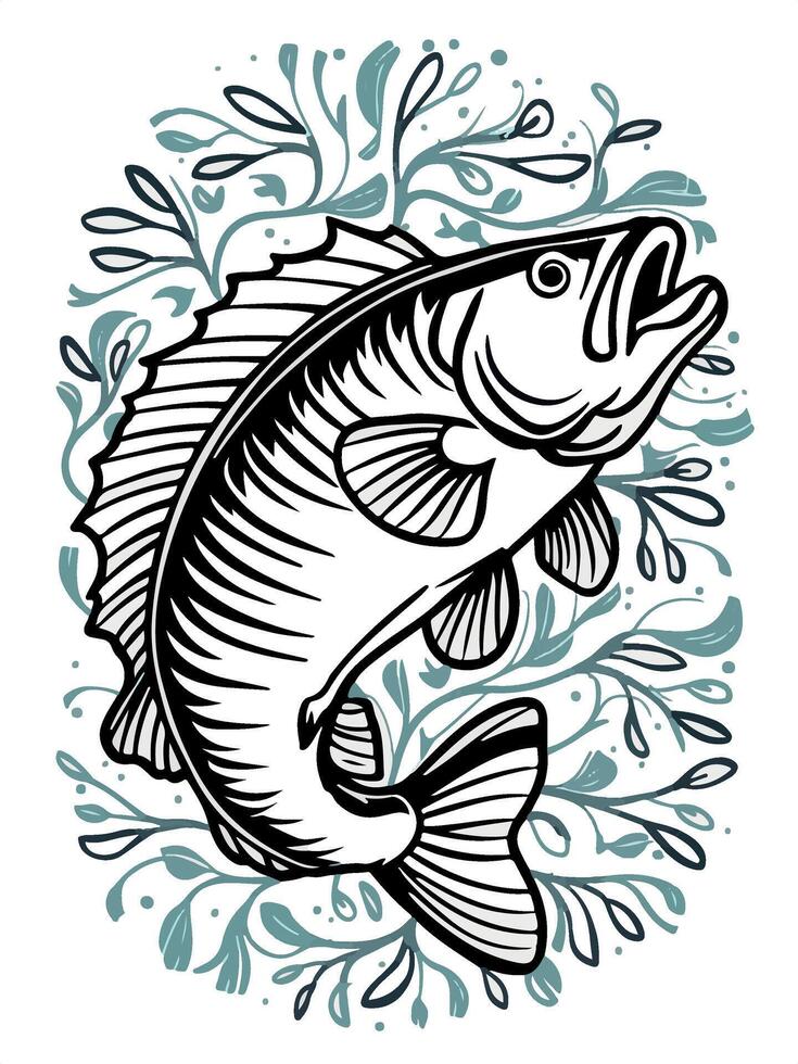 Artwork of cod fish vector