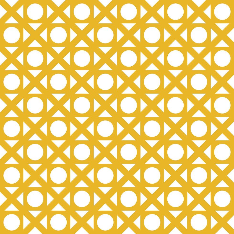 Retro geometric pattern background, abstract circle, triangle and square lines art. Yellow color, trendy bauhaus pattern backgrounds set vector