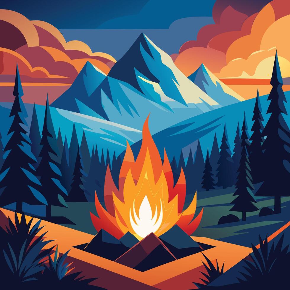 Artistic artwork of fire vector