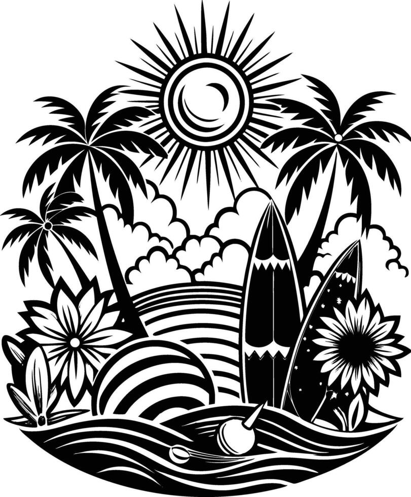 Illustration artwork of summer vector