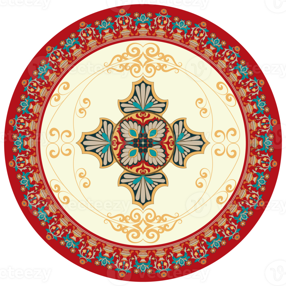 abstract circle Intricate floral circle prints for plates, tiles, ceramics. png