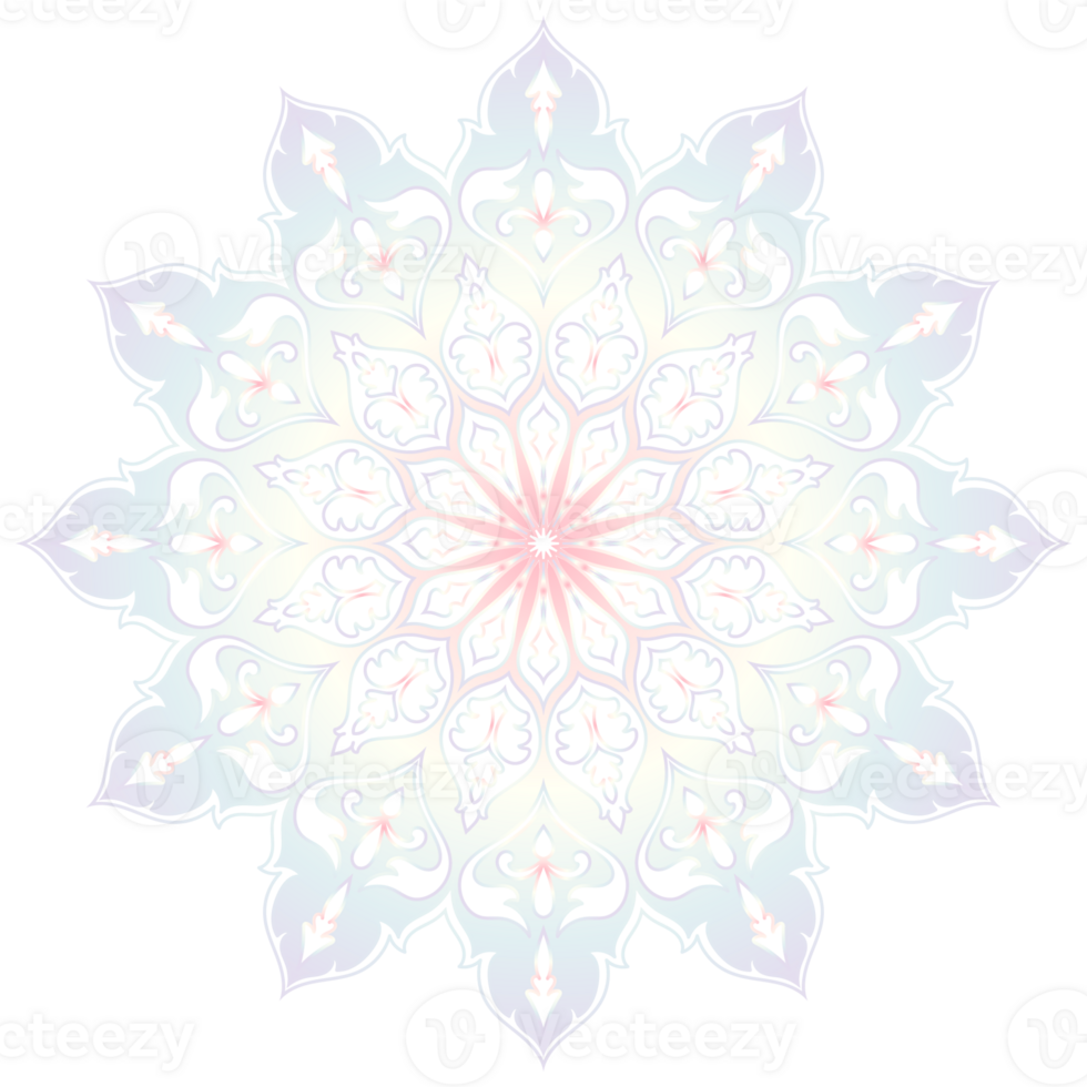 Mandala circles in soft pastel colors to decorate cards. png