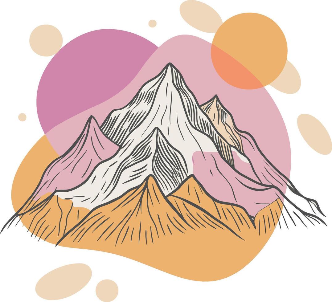 Artwork of mountain vector