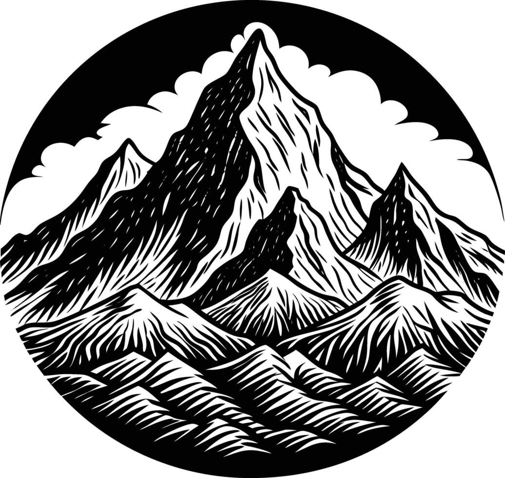 Artwork of mountain vector