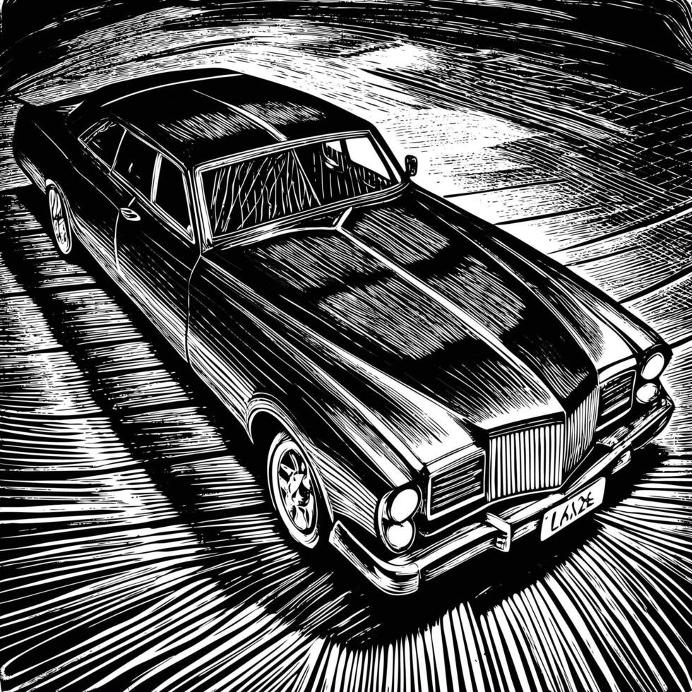 sketched car drawing vector
