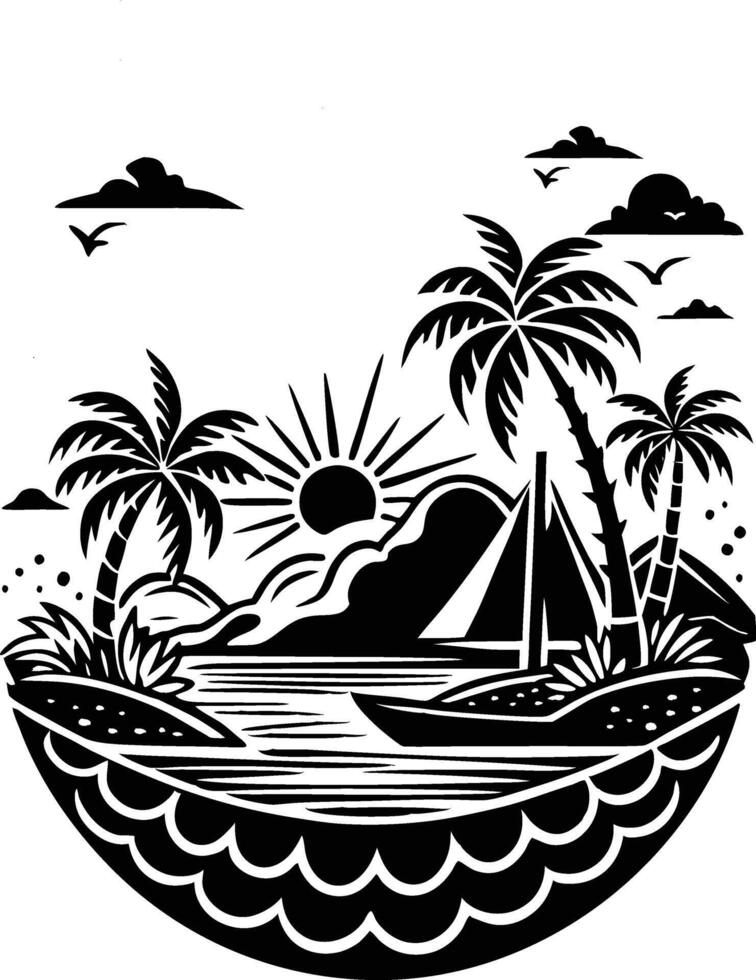 Illustration artwork of summer vector