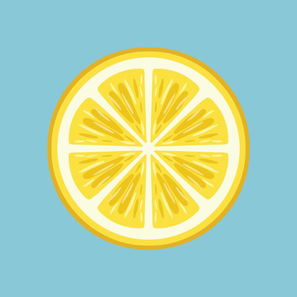 illustration art lemon slice sticker design vector
