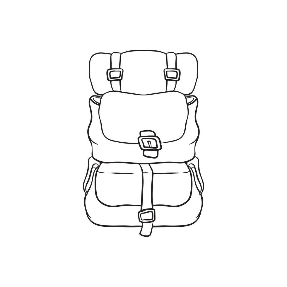 illustration art line art of backpack design vector