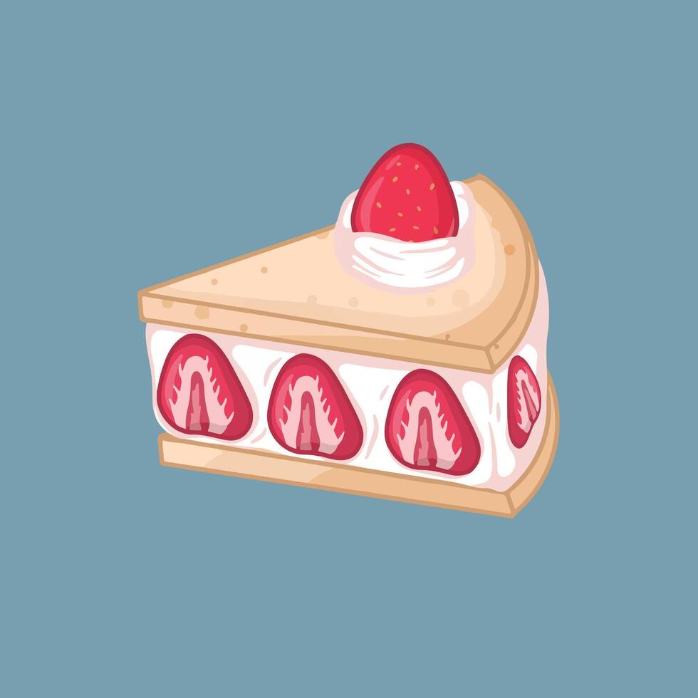 illustration art a piece of cake sticker design vector