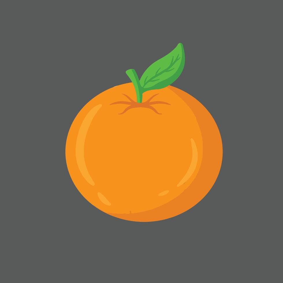 illustration art orange fruit sticker design vector