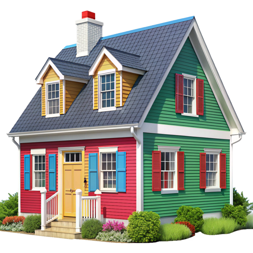 Cape Cod House Isolated on Transparent Background png