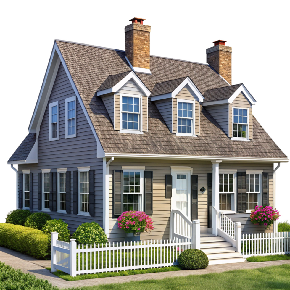 Cape Cod House Isolated on Transparent Background png