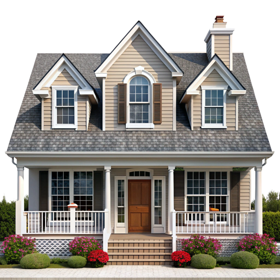 Cape Cod House Isolated on Transparent Background png