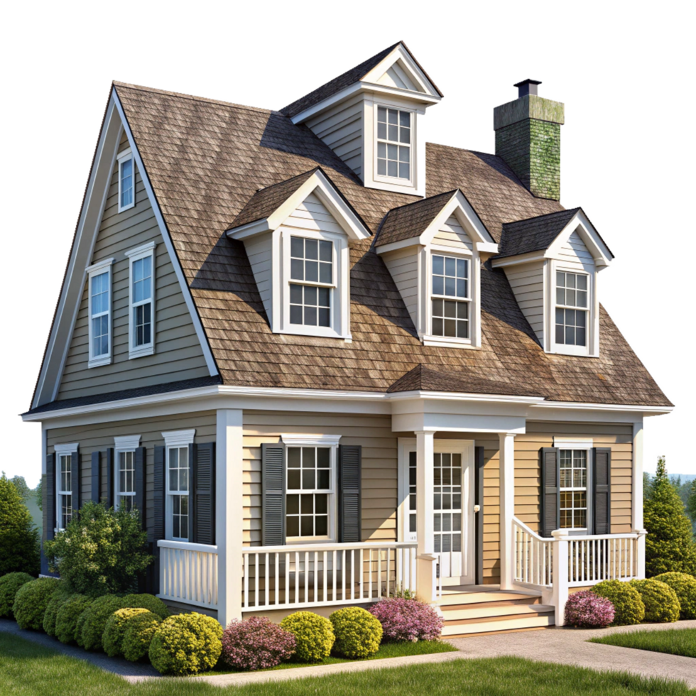 Cape Cod House Isolated on Transparent Background png