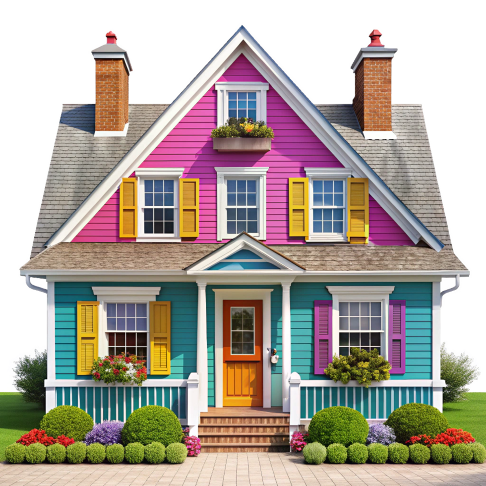 Cape Cod House Isolated on Transparent Background png