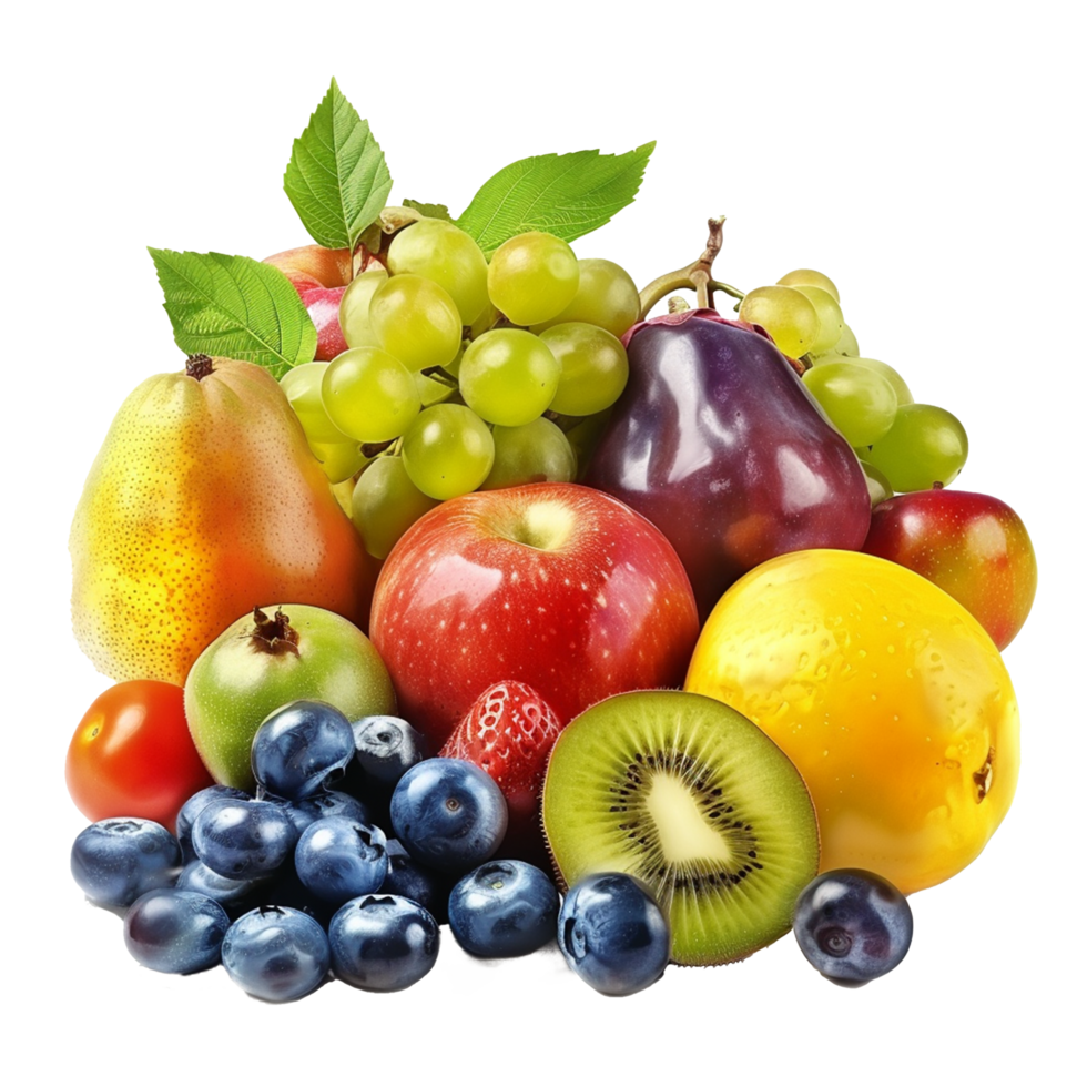 Pile of Fresh Fruits and Vegetables on Transparent Background png
