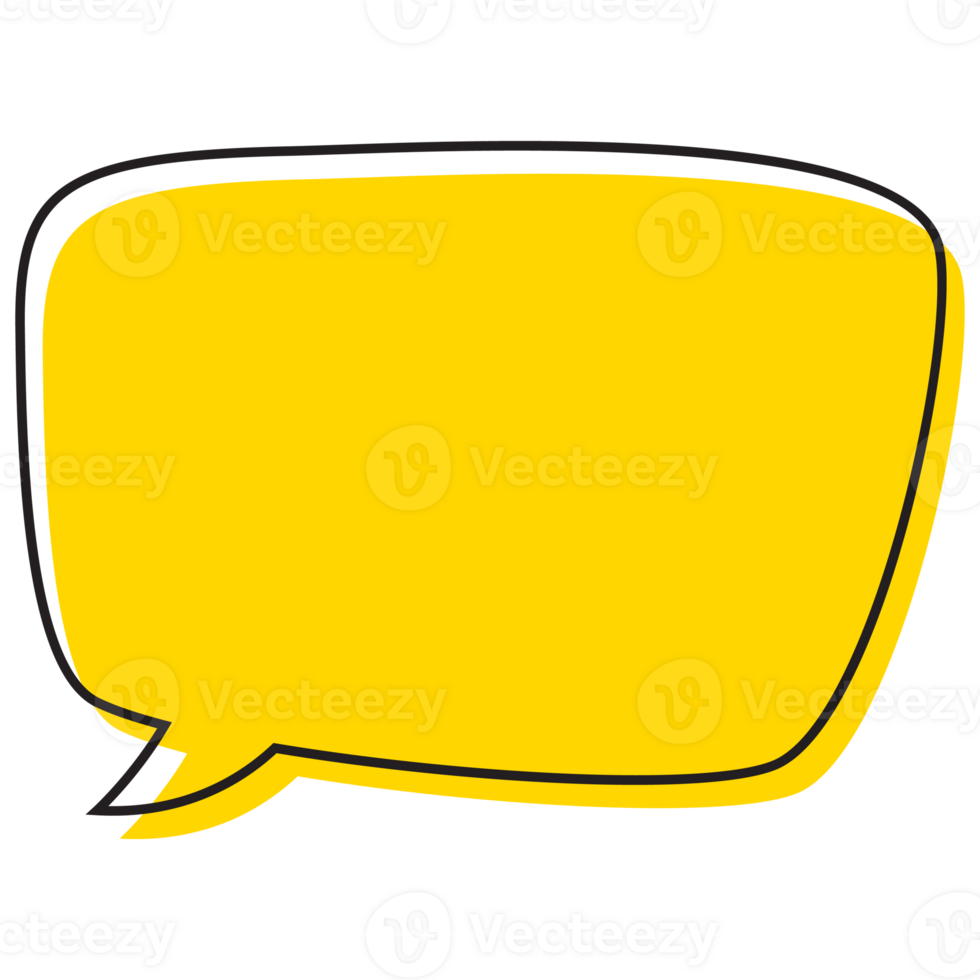 Speech bubble symbol talk and thinking hand drawn style. png