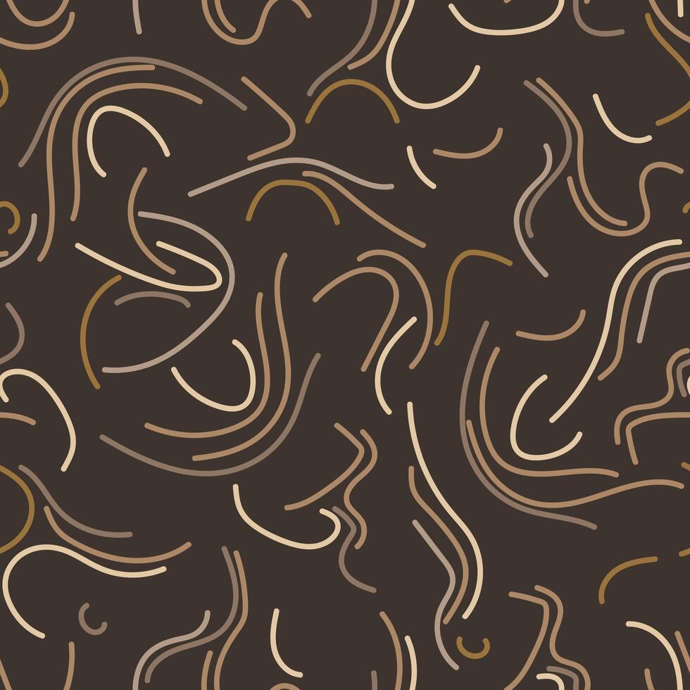 Seamless coffee pattern with hand-drawn stripes. vector
