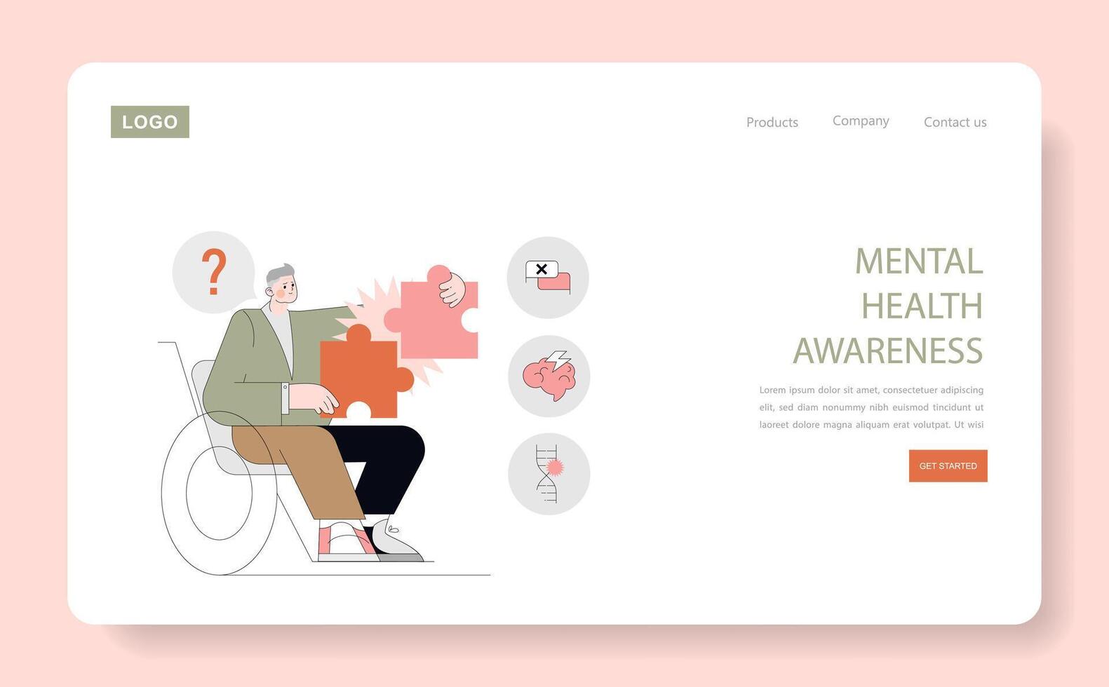 Positive Aging. Flat Illustration vector