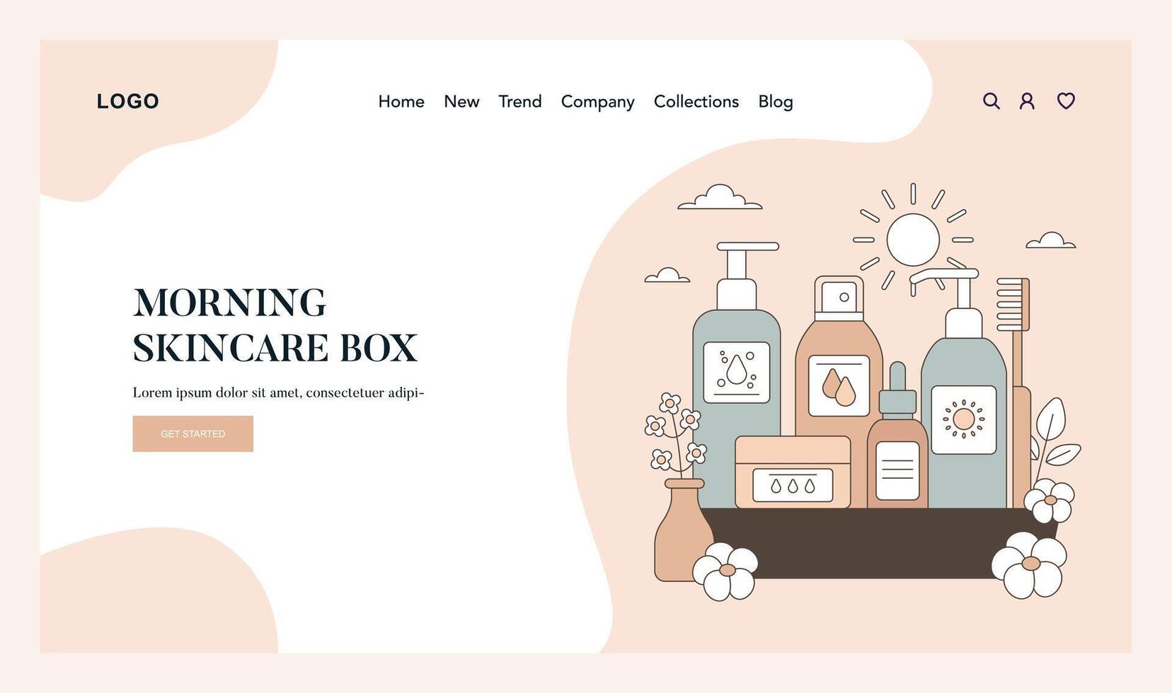 Skincare Toolbox. Flat Illustration vector