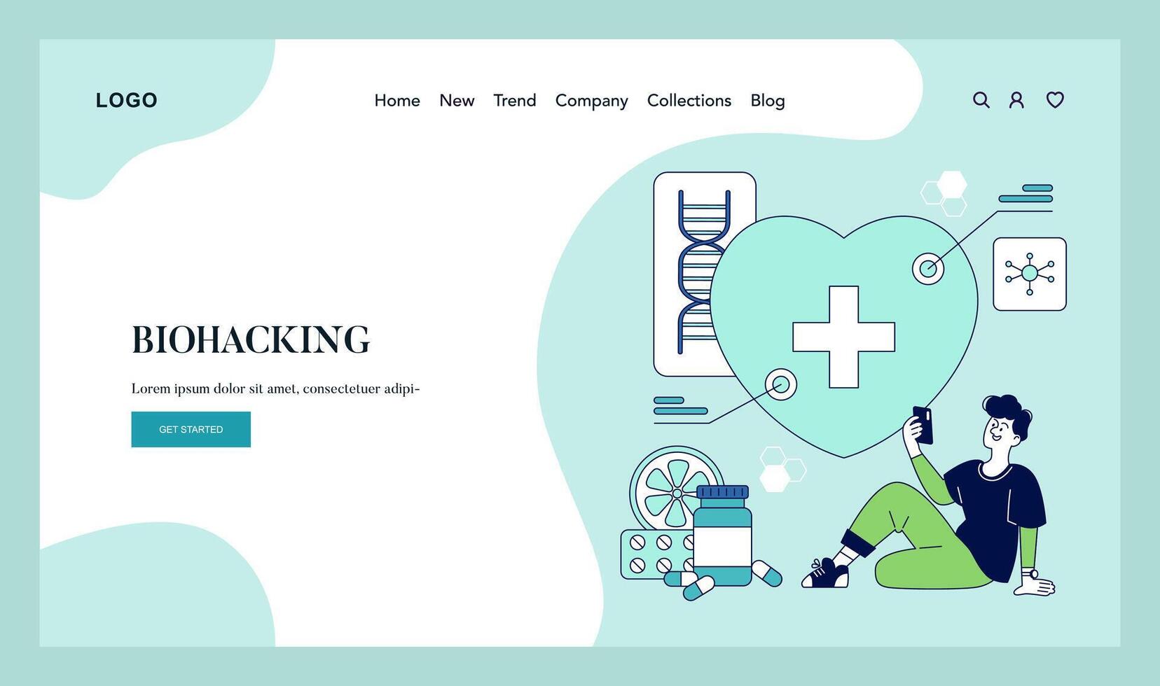 Biohacking. Flat Illustration vector