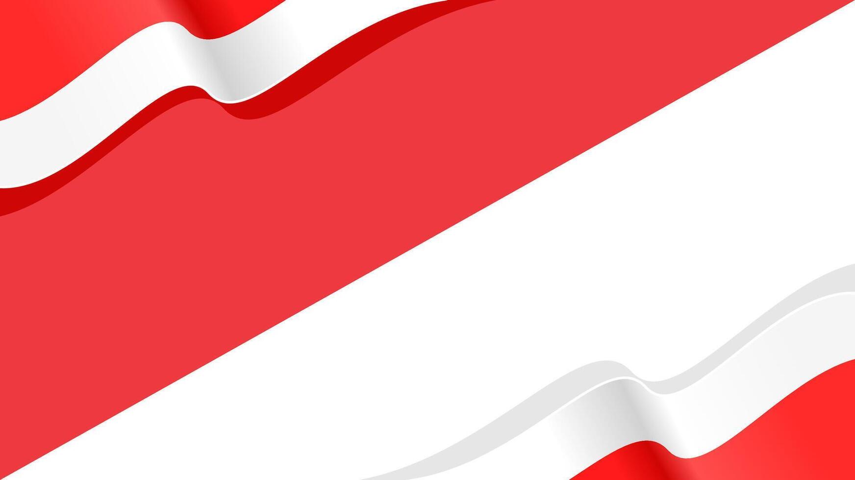 wavy red and white abstract background with copy space for text. indonesia national day vector